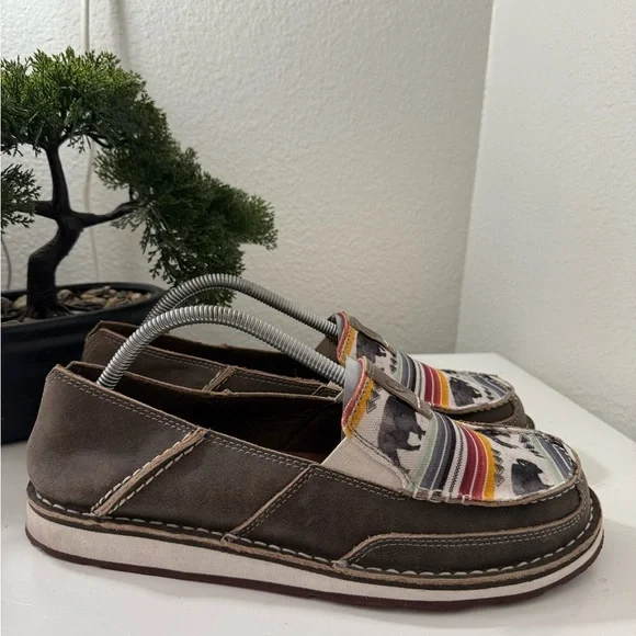 Ariat Brown and Multicolor Buffalo Print Loafers - Picture 2 of 8